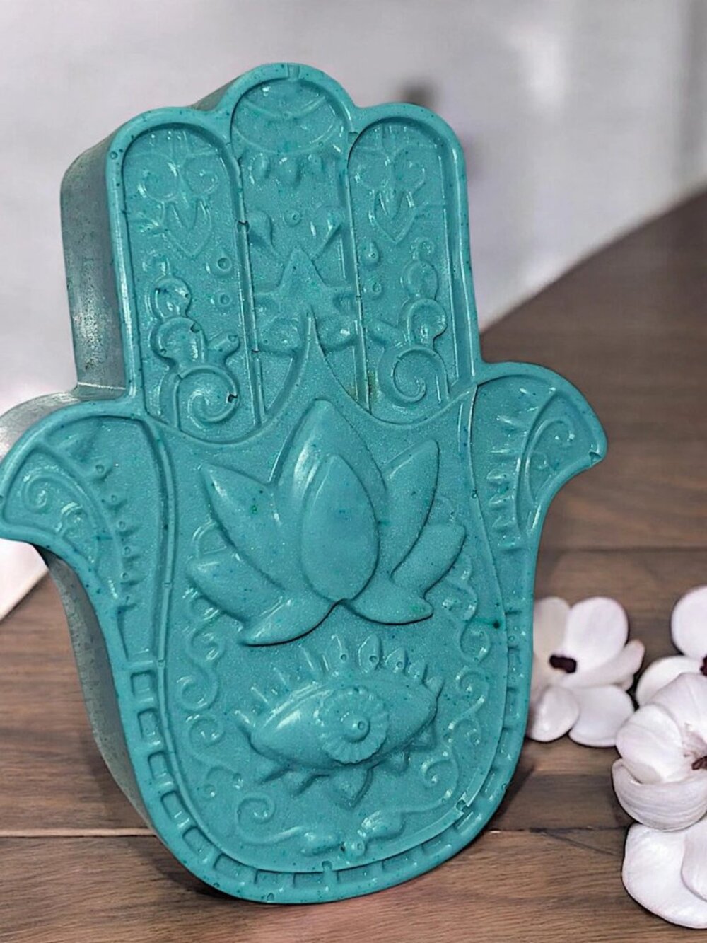 Lavender vanilla 3rd eye handmade TEAL soap 4x2inch 5oz REAL lavender